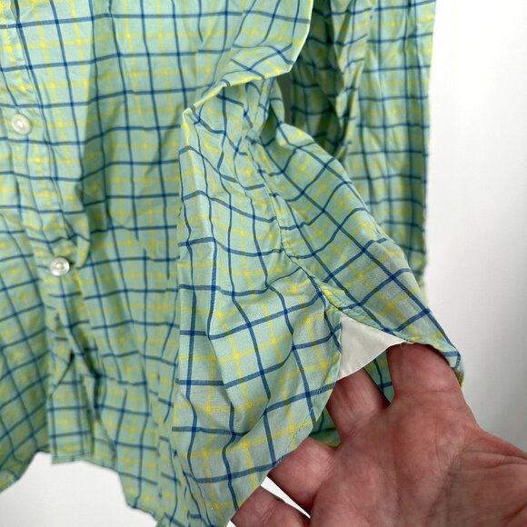 J.Crew Men's Shirt Button Down Size XL Plaid Button Down Ludlow Green Yellow - Picture 3 of 3